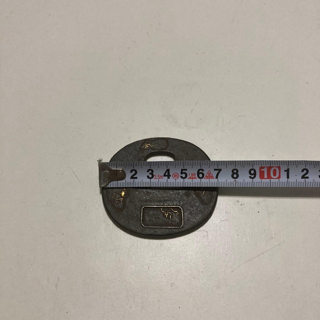 Antique Japanese Iron Tsuba Sword Guard Katana Fittings