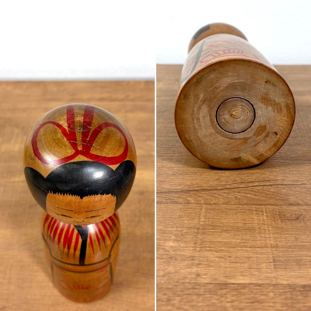 Ogura Kyutaro Traditional Kokeshi Doll, Kijiyama Style, Akita, Height 33 cm