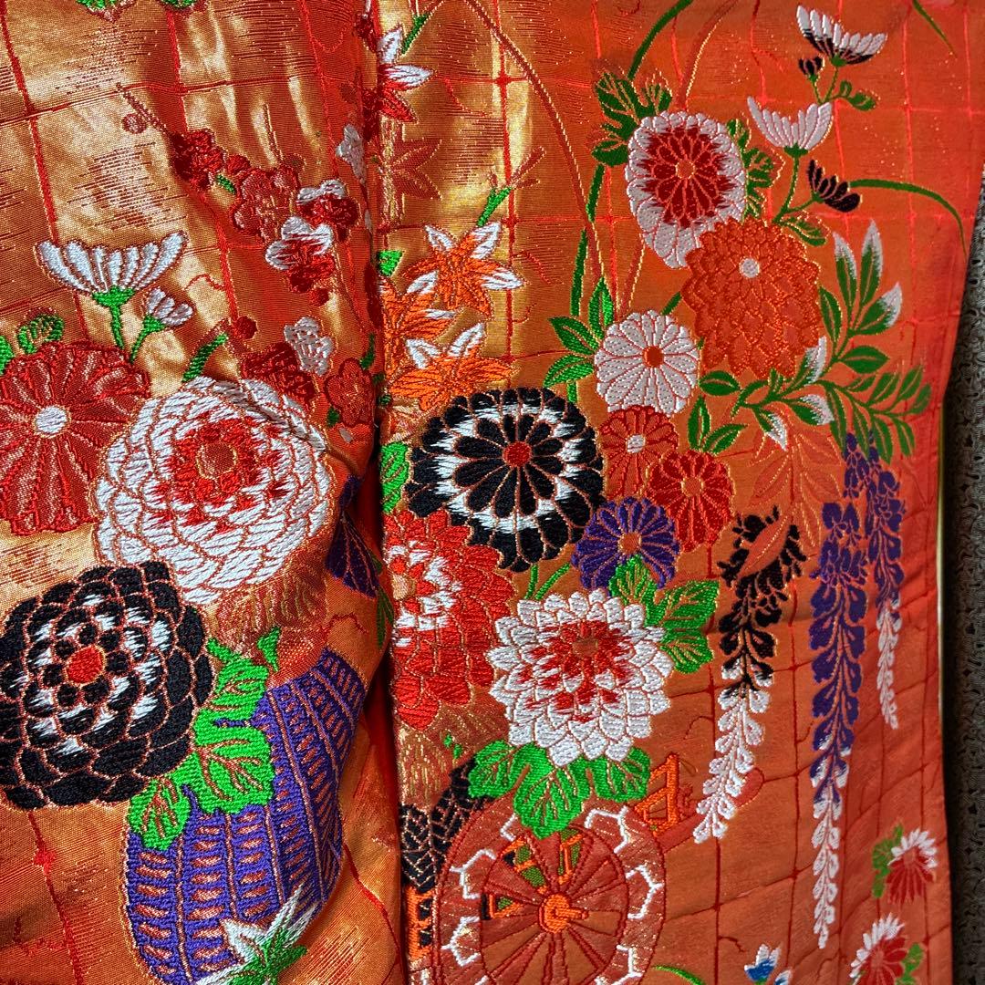 Uchikake Iro-uchikake Wedding Kimono Nishijin-ori Pure Silk Flower Cart