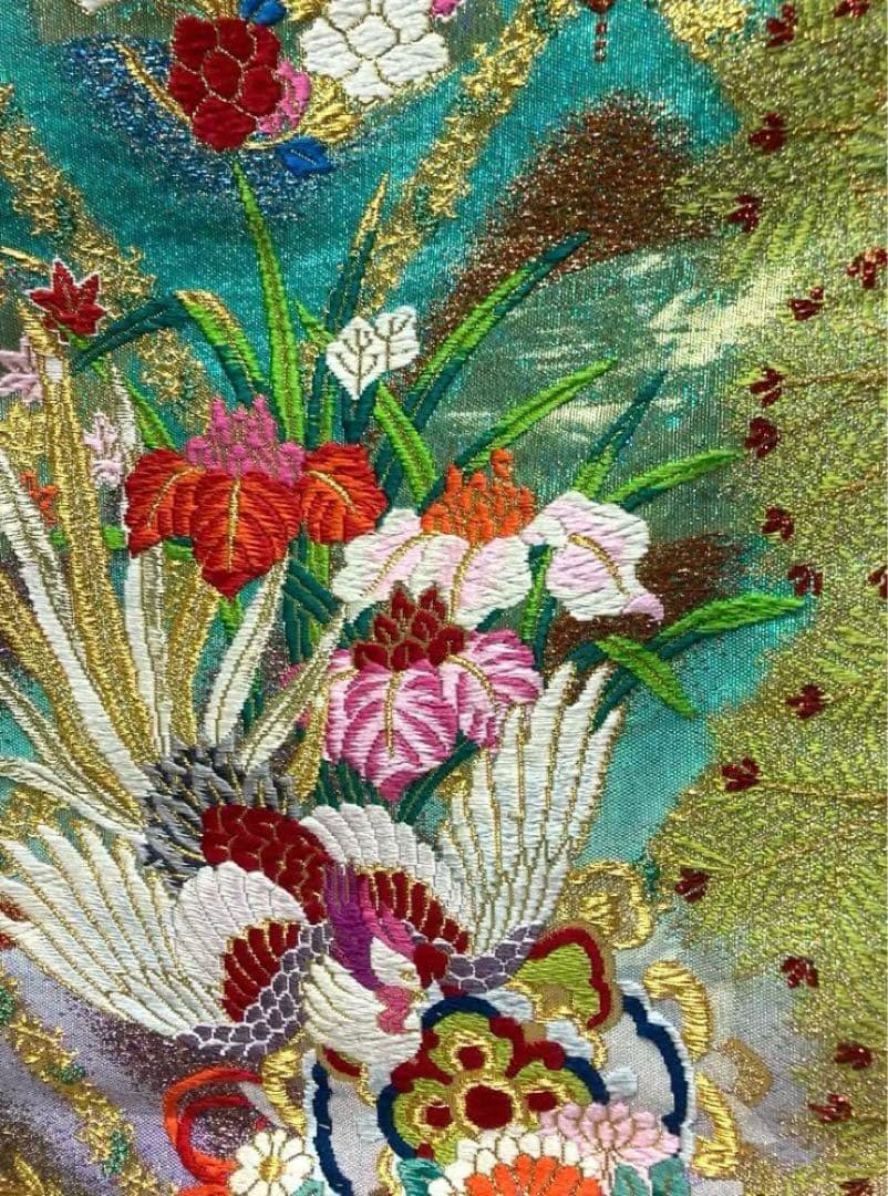 Iro-Uchikake Japanese Bridal Kimono Pure Silk Floral Phoenix Embroidery