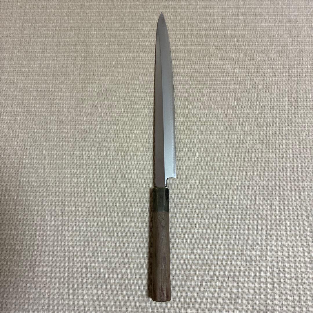 Sakai Ichimonji Tadakuni Yanagiba Knife Ginsan Steel Black Buffalo Octagonal Handle