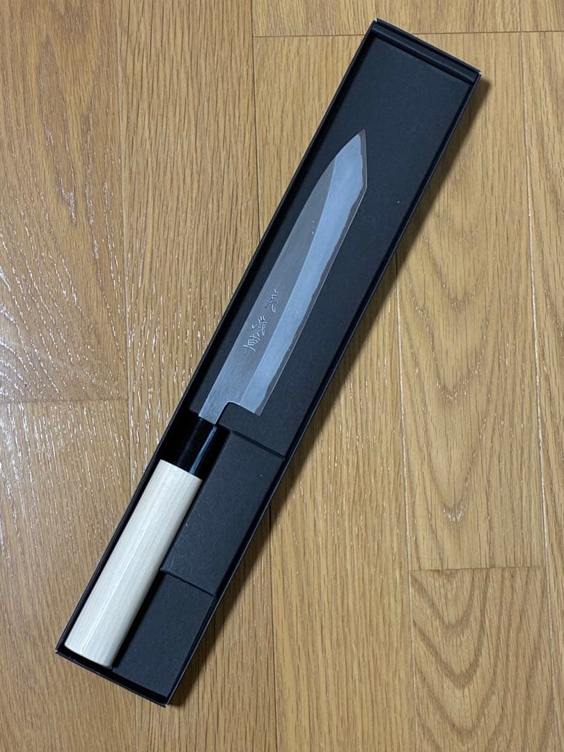 Shirogami Steel Katsuo Bonito Knife Double-Edged Japanese Hocho 170mm