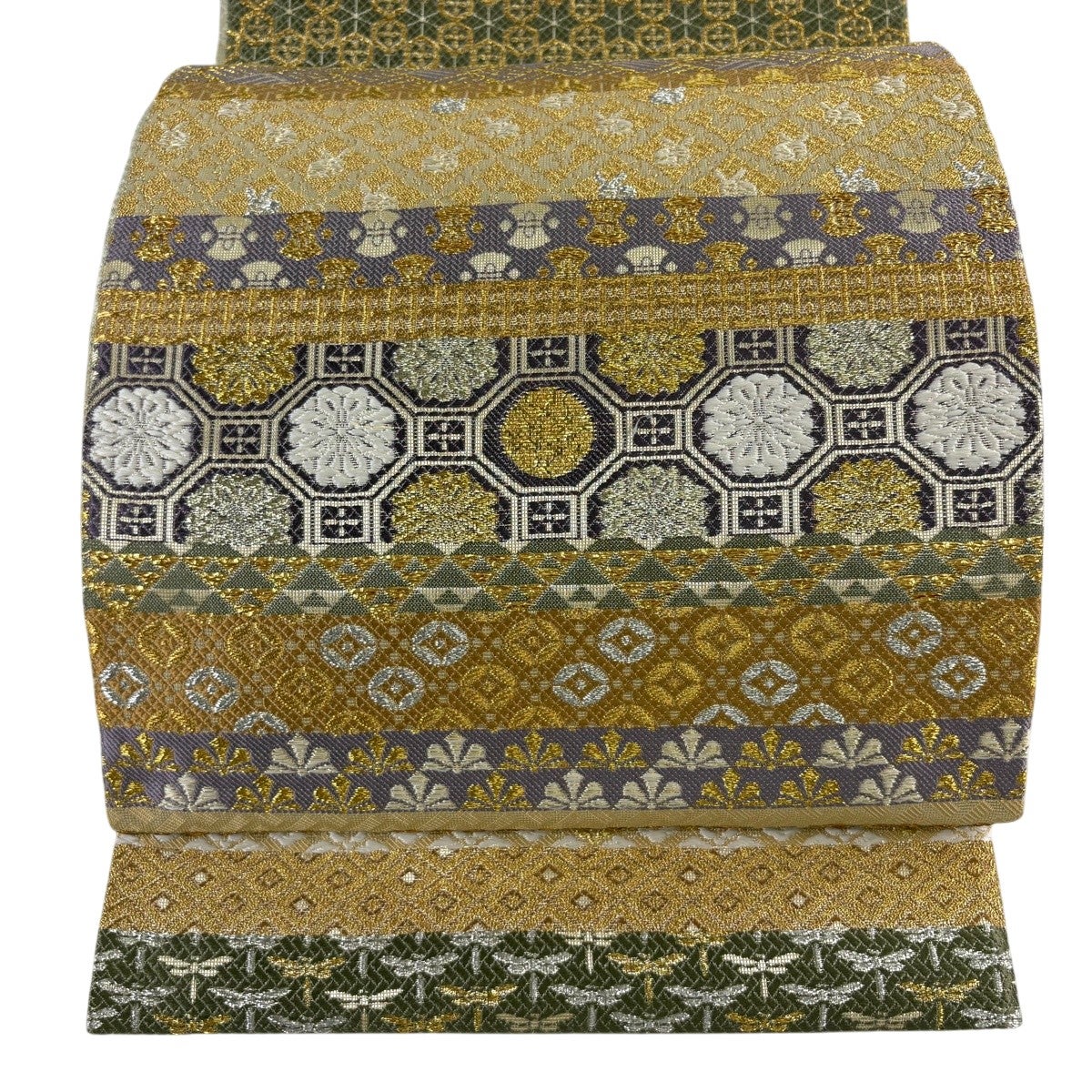 Fukuro Obi by Kondaya Genbei, Silk, Yusoku Pattern with Gold and Silver Thread