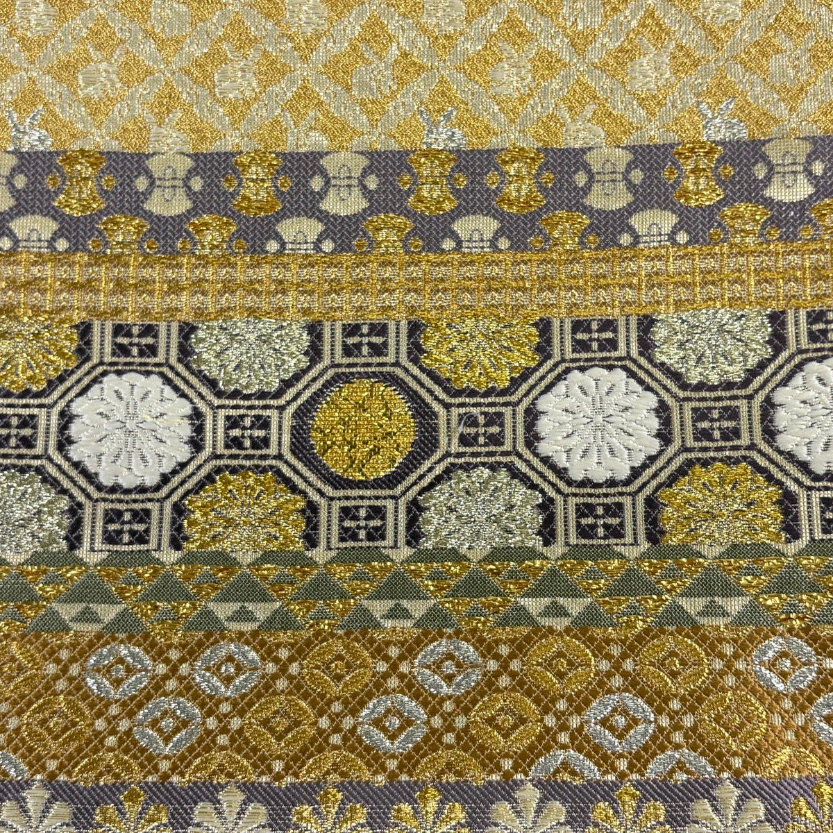 Fukuro Obi by Kondaya Genbei, Silk, Yusoku Pattern with Gold and Silver Thread