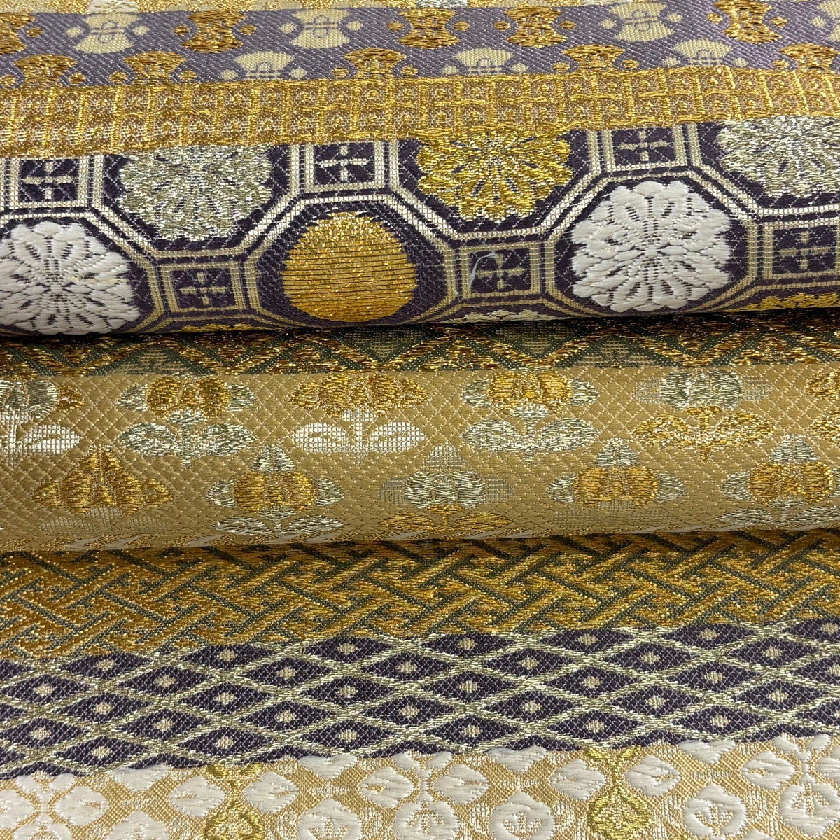 Fukuro Obi by Kondaya Genbei, Silk, Yusoku Pattern with Gold and Silver Thread