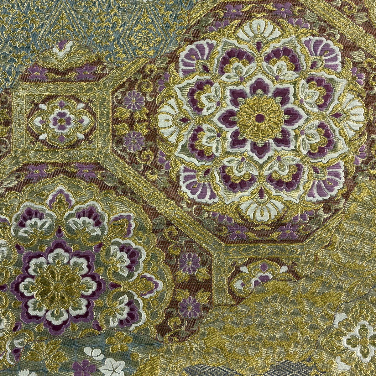 Juraku Fukuro Obi Silk Formal Shokko Floral Gold Thread with Signature