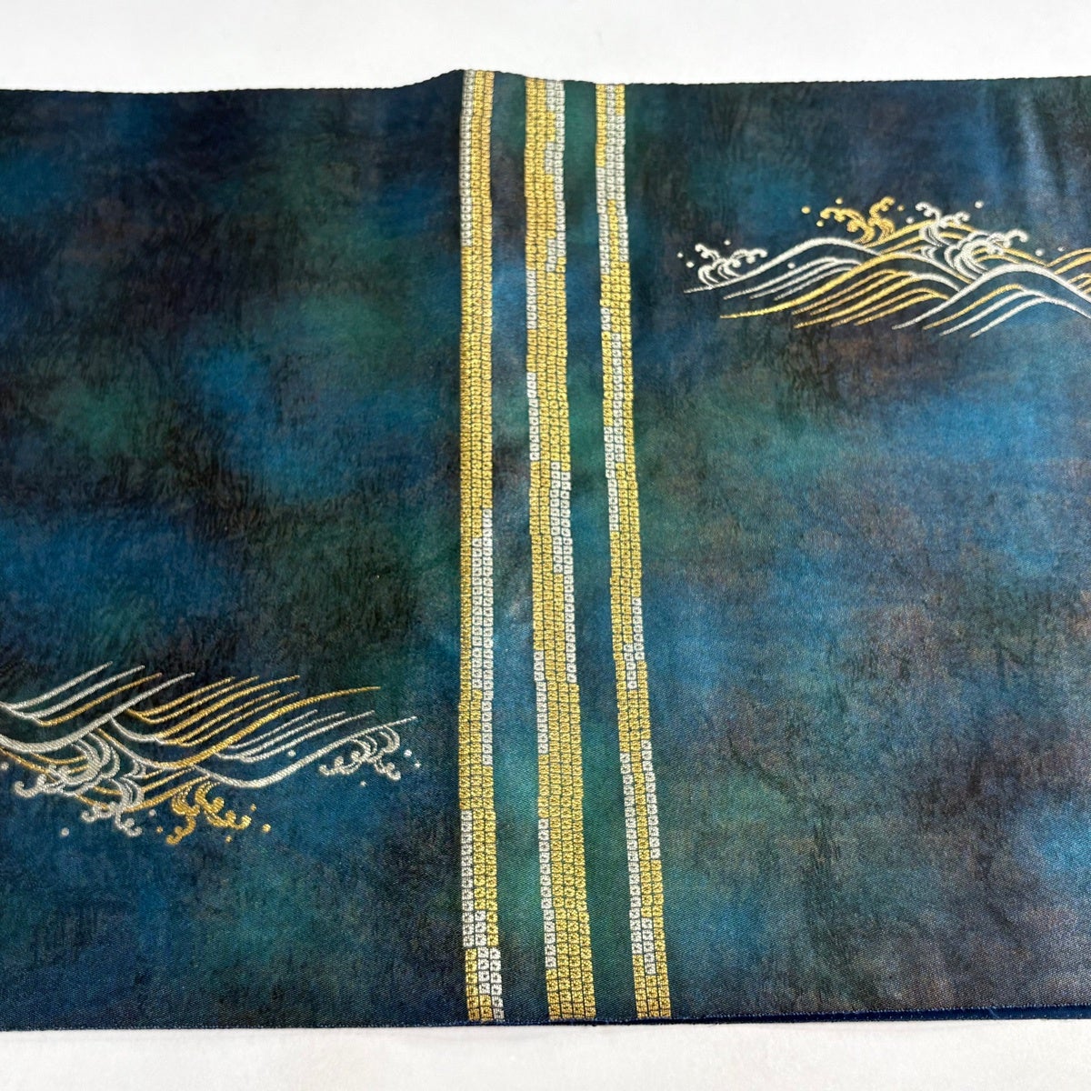 Fukuro Obi by Nagashima Sei Orimono, Nishijin Silk, Gold Rabbit Wave Design