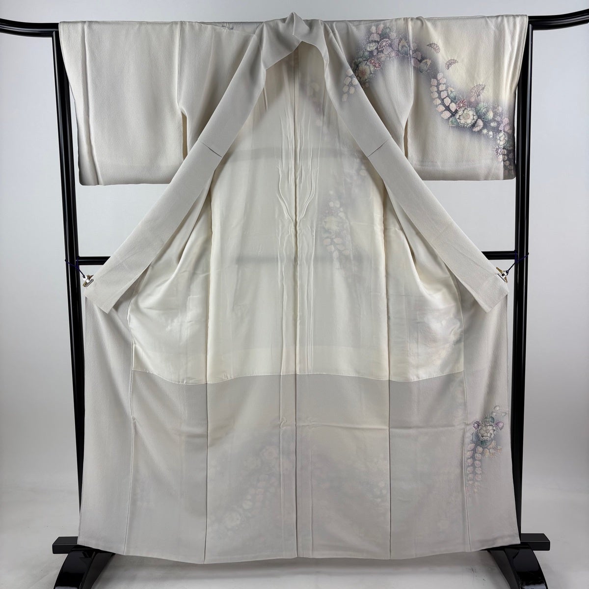 Suizan Kobo Tsujigahana Homongi Silk Kimono, Awase, M, Signed with Rakkan