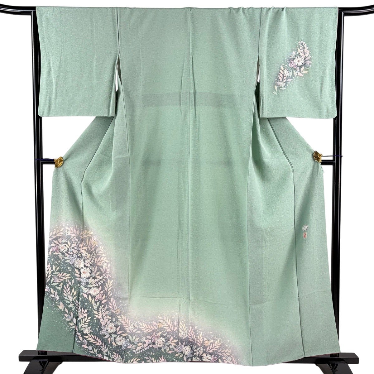 Suizan Kobo Tsukesage Kimono Silk Awase Tsujigahana Bokashi Pale Green M