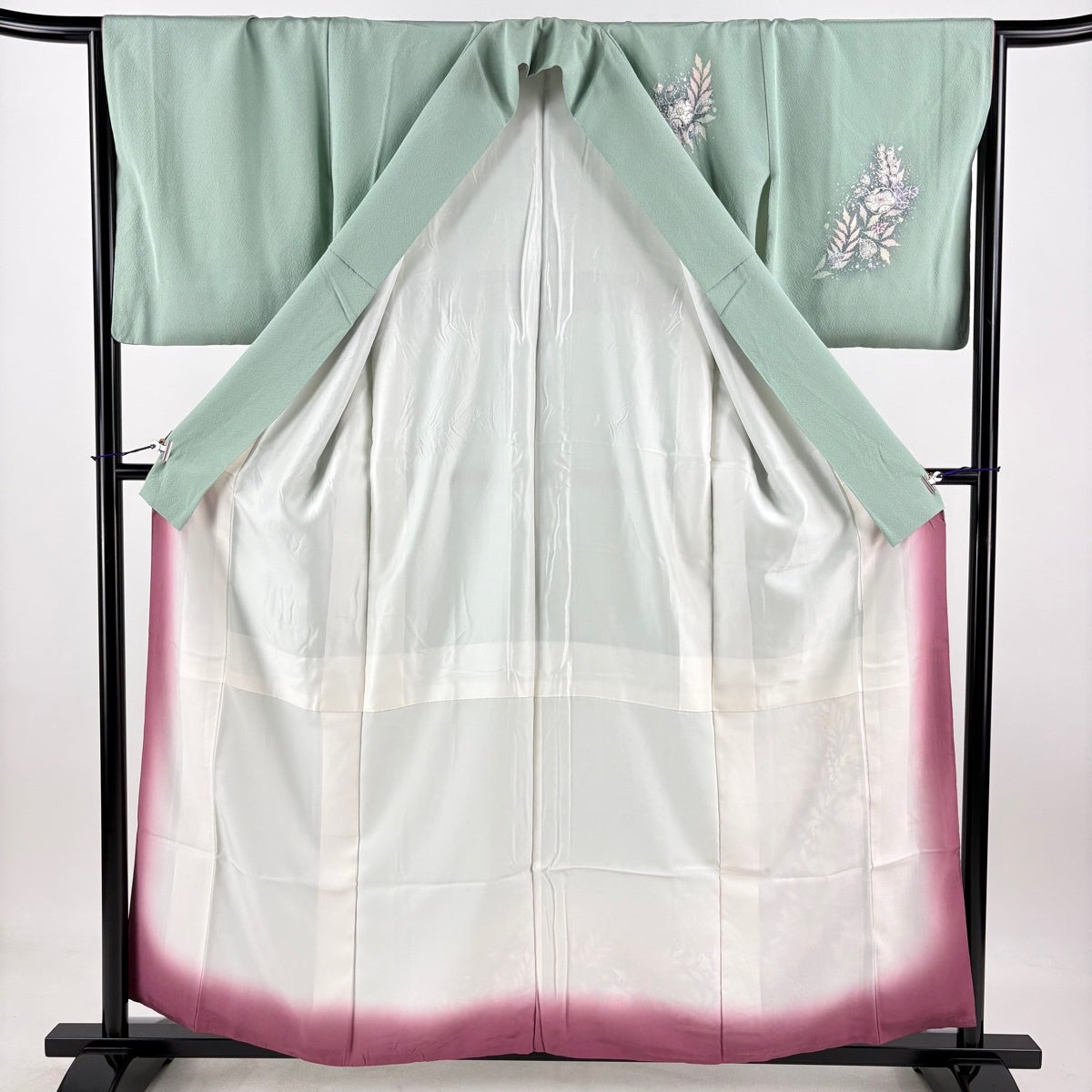Suizan Kobo Tsukesage Kimono Silk Awase Tsujigahana Bokashi Pale Green M
