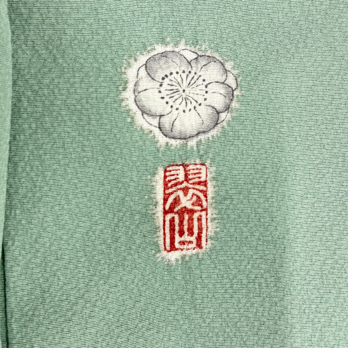 Suizan Kobo Tsukesage Kimono Silk Awase Tsujigahana Bokashi Pale Green M