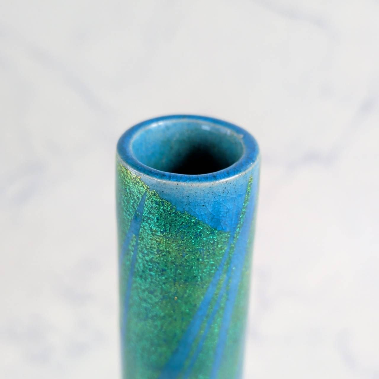 Ono Hakuko Green Yuri-kinsai Porcelain Vase, Height 24 cm