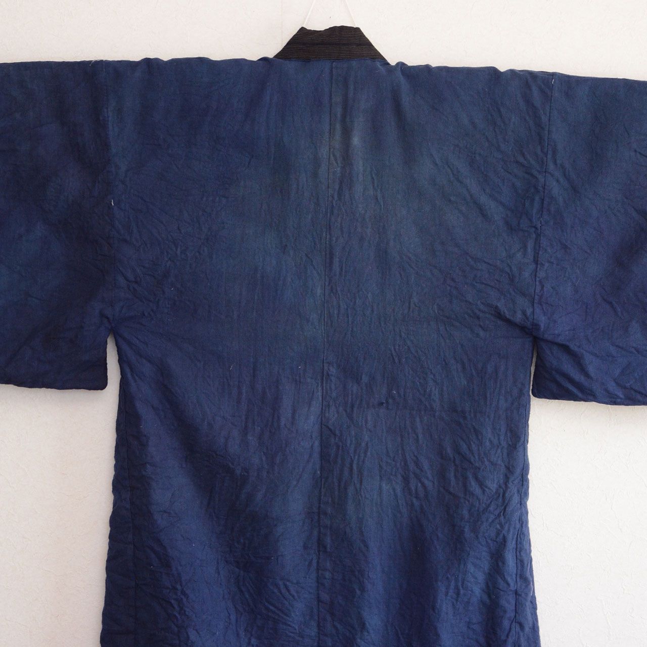 Showa Early-Period Cotton Striped Kimono Nagagi for Men, Japan Vintage