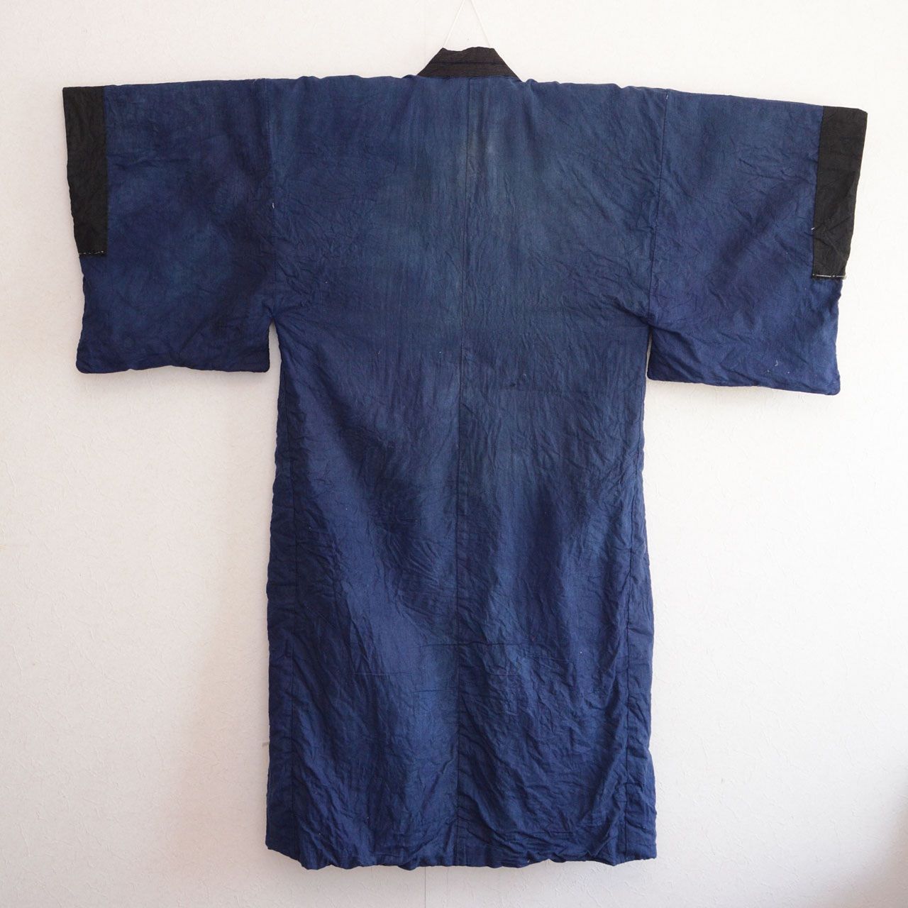 Showa Early-Period Cotton Striped Kimono Nagagi for Men, Japan Vintage