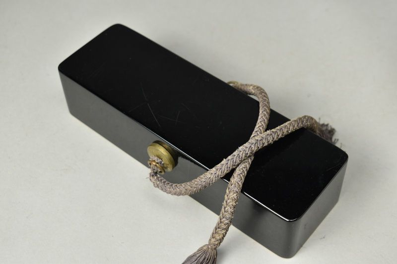 Antique Japanese Maki-e Lacquer Document Box with Floral Design and Nashiji Interior