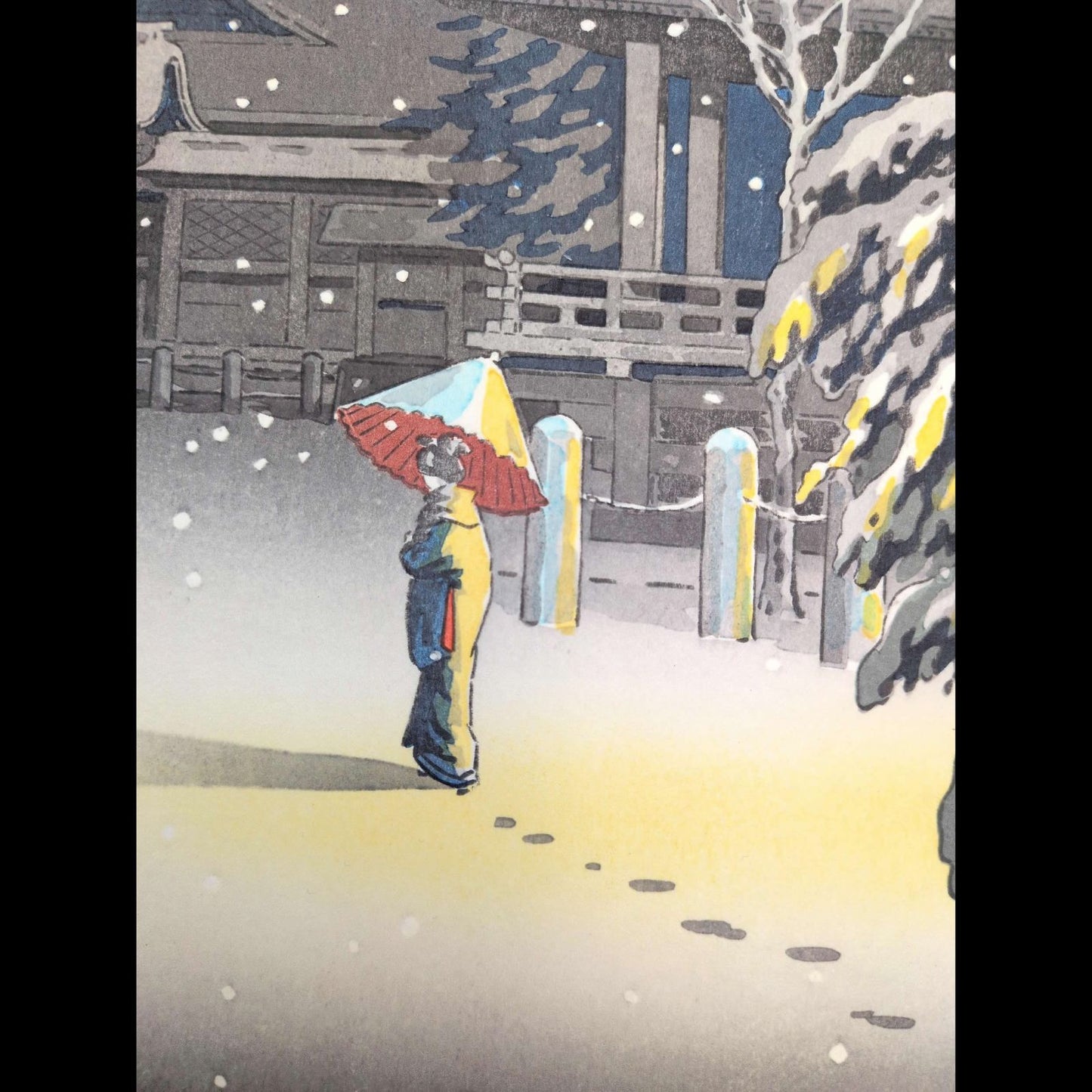 Tsuchiya Koitsu Woodblock Print Nezu Shrine 1932 Later Shin-hanga Impression