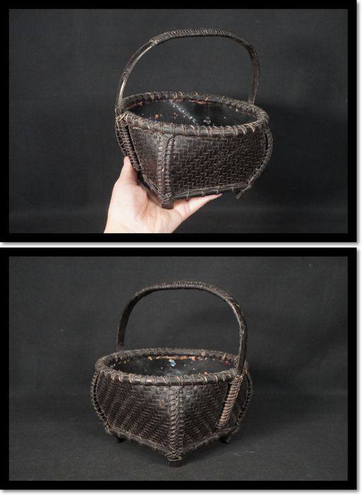 Sumitori Charcoal Basket for Tea Ceremony Woven Bamboo Karamono Chinese Craft