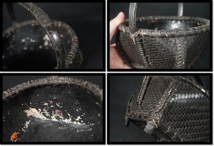 Sumitori Charcoal Basket for Tea Ceremony Woven Bamboo Karamono Chinese Craft
