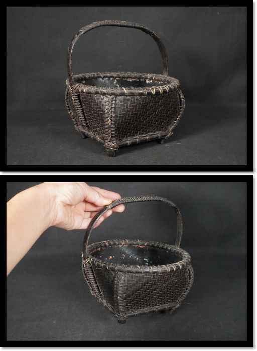 Sumitori Charcoal Basket for Tea Ceremony Woven Bamboo Karamono Chinese Craft