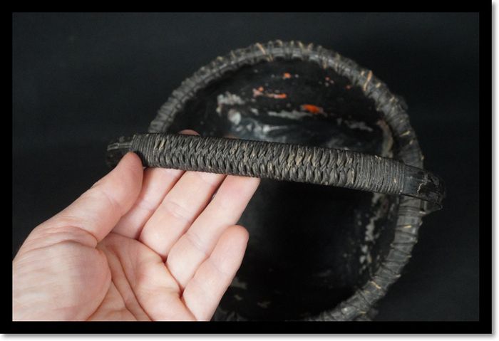 Sumitori Charcoal Basket for Tea Ceremony Woven Bamboo Karamono Chinese Craft
