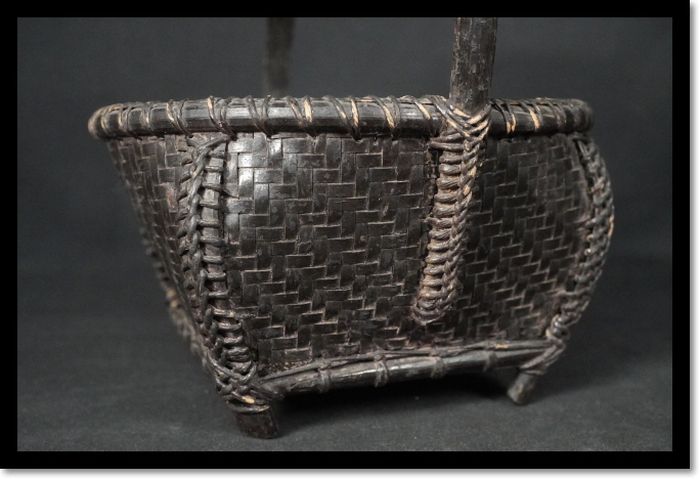 Sumitori Charcoal Basket for Tea Ceremony Woven Bamboo Karamono Chinese Craft