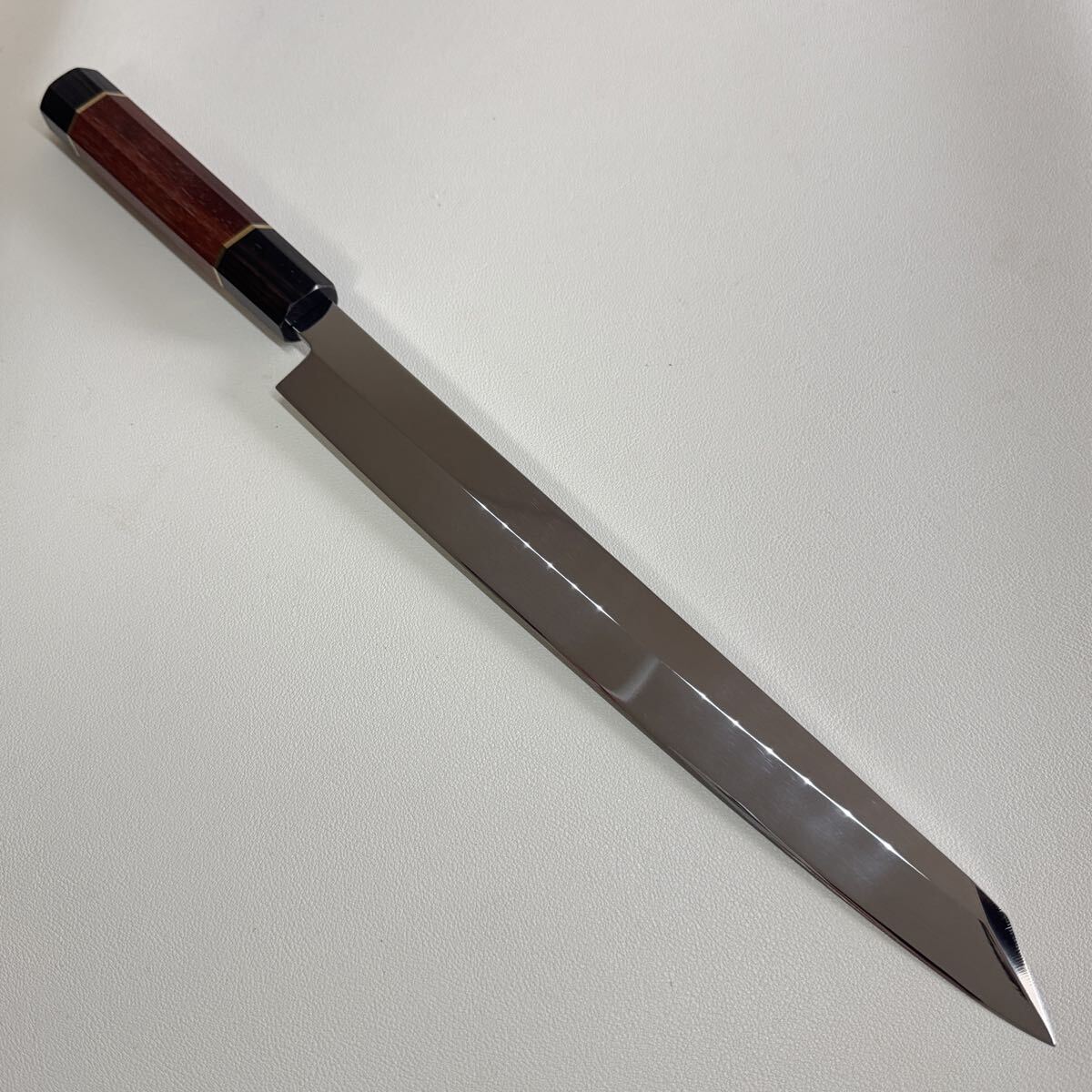 Kiritsuke Yanagiba 270mm Mirror-Polished Sashimi Knife Rosewood Octagonal Handle