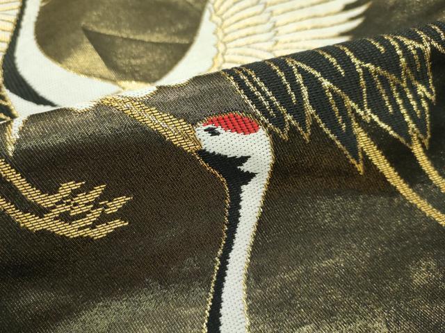 Kawashima Orimono Nishijin Uchikake Bridal Kimono Karaori Crane Motif Black Gold