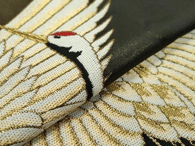 Kawashima Orimono Nishijin Uchikake Bridal Kimono Karaori Crane Motif Black Gold