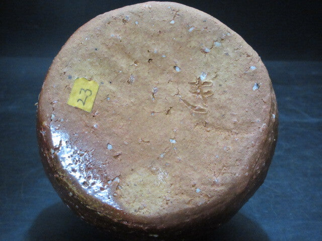 Kiyoko Koyama Shigaraki Natural Ash-Glaze Small Jar Tsubo with Signed Wood Box