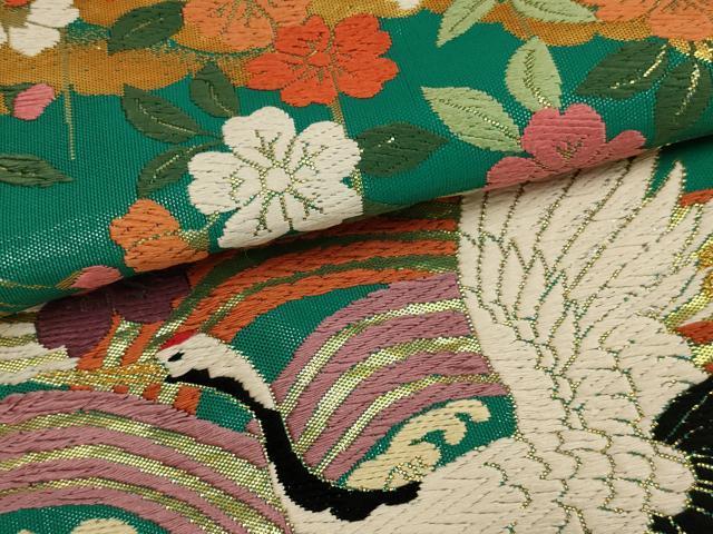 Iro-Uchikake Wedding Kimono Karaori Silk Cranes Waves Gold Thread