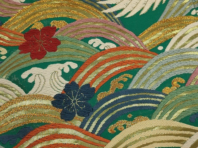 Iro-Uchikake Wedding Kimono Karaori Silk Cranes Waves Gold Thread