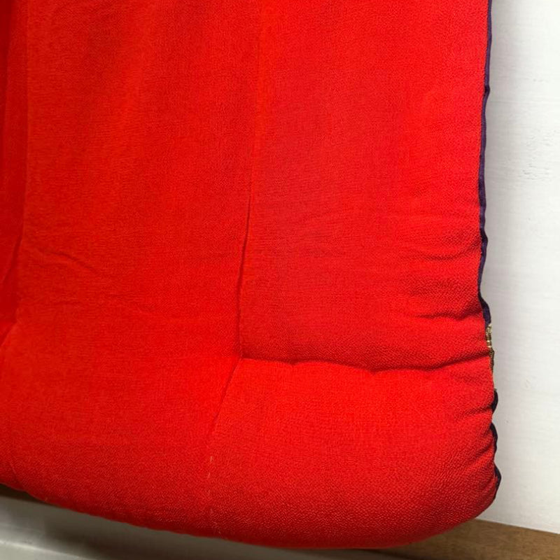 Antique Silk Uchikake Wedding Kimono Red Chirimen Embroidered Meiji-Taisho
