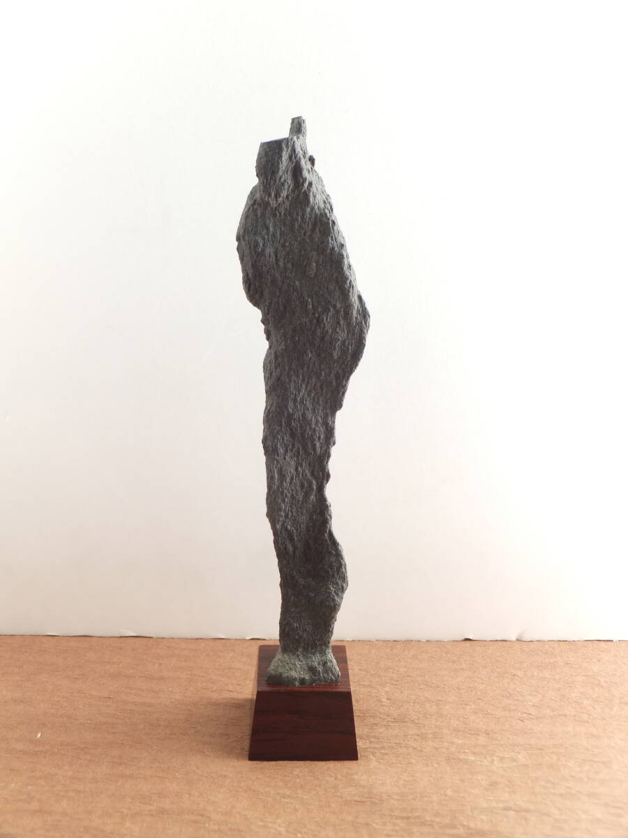 Sajigawa Suiseki Viewing Stone, Figure Form, Titled Wakashu, with Daiza and Box