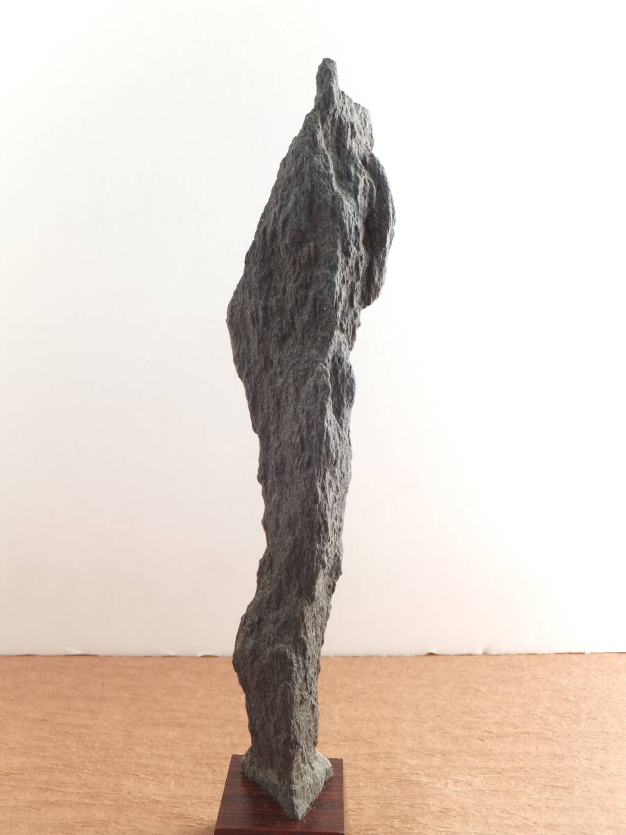 Sajigawa Suiseki Viewing Stone, Figure Form, Titled Wakashu, with Daiza and Box