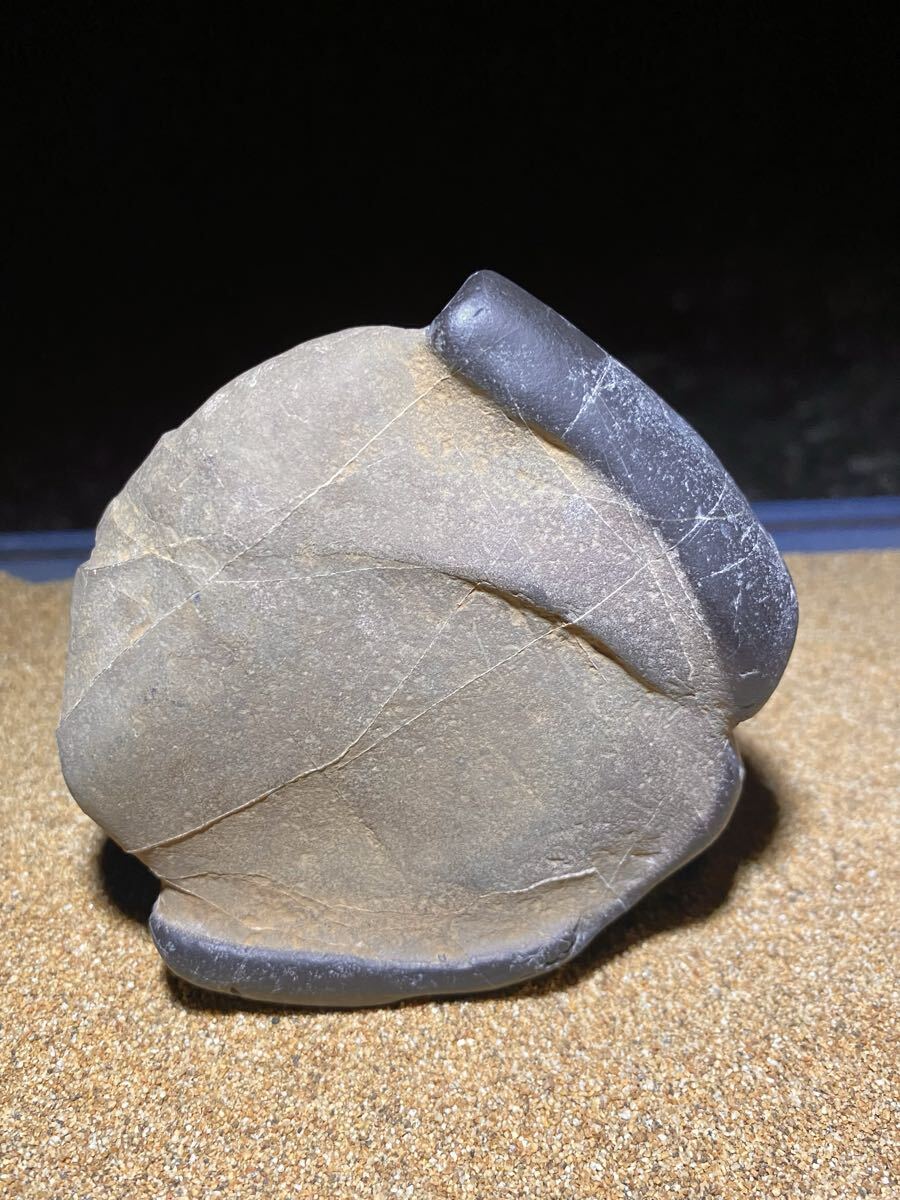 Abekawa-ishi Suiseki Viewing Stone Named Tasuki-gake Natural Pattern Stone