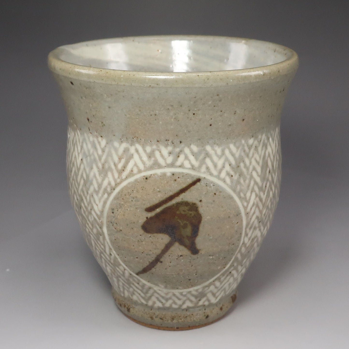 Tatsuzo Shimaoka Living National Treasure Jomon-zogan Inlaid Teacup with Box