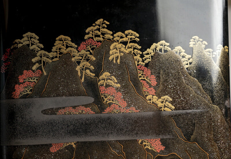Meiji Maki-e Lacquer Suzuribako Writing Box, Ao-no-Domon Scene, Hirose Tanso Poem