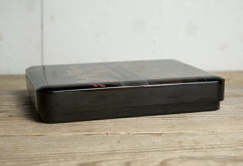 Meiji Maki-e Lacquer Suzuribako Writing Box, Ao-no-Domon Scene, Hirose Tanso Poem