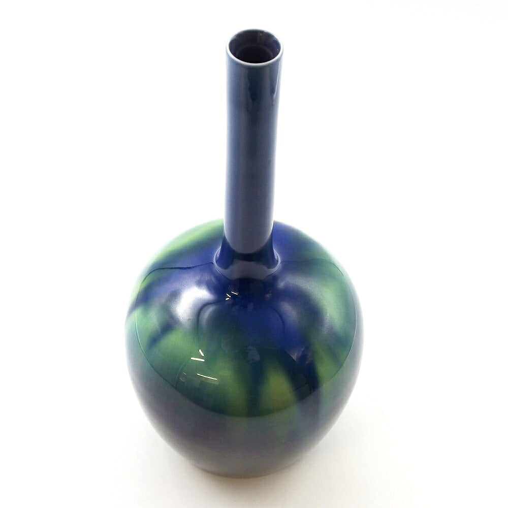 Kutani Ware Hekimei-yu Glaze Vase by Tokuda Masahiko (3rd Tokuda Yasokichi)