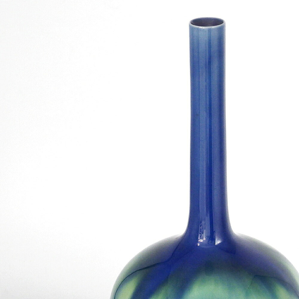 Kutani Ware Hekimei-yu Glaze Vase by Tokuda Masahiko (3rd Tokuda Yasokichi)