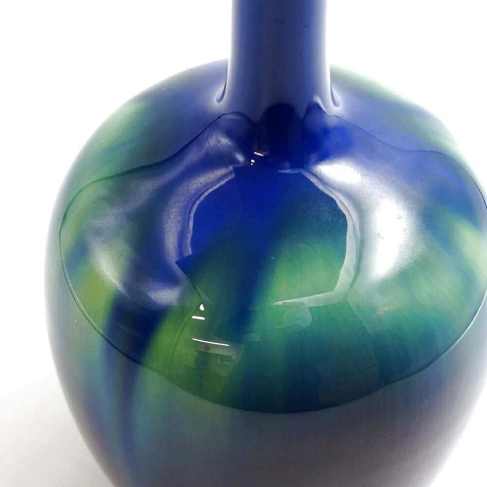 Kutani Ware Hekimei-yu Glaze Vase by Tokuda Masahiko (3rd Tokuda Yasokichi)