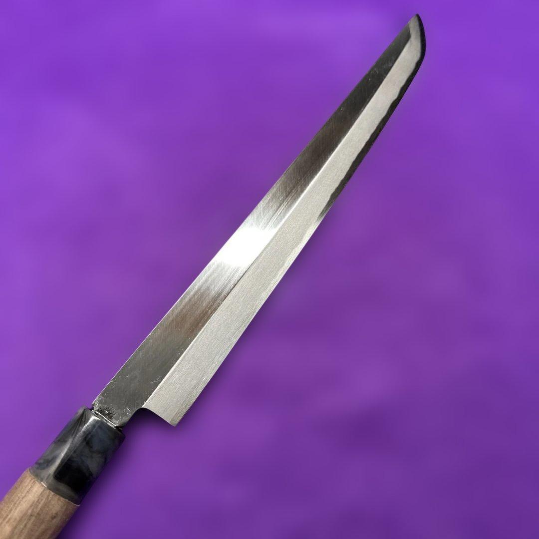 Sakimaru Yanagiba Japanese Sashimi Knife, Single Bevel, Walnut Handle, 9 Sun