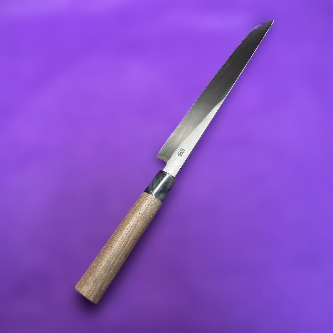 Sakimaru Yanagiba Japanese Sashimi Knife, Single Bevel, Walnut Handle, 9 Sun