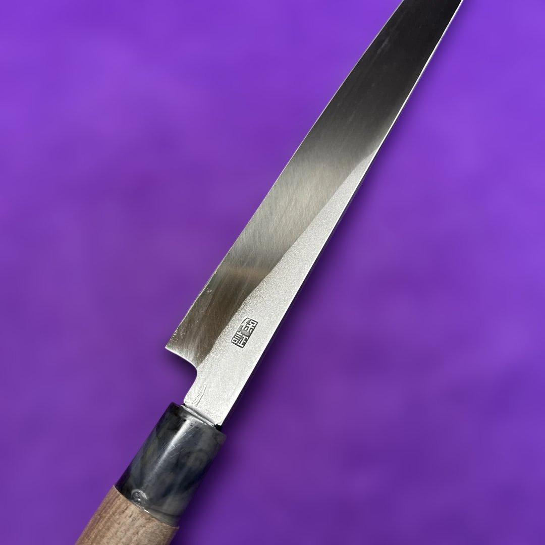 Sakimaru Yanagiba Japanese Sashimi Knife, Single Bevel, Walnut Handle, 9 Sun