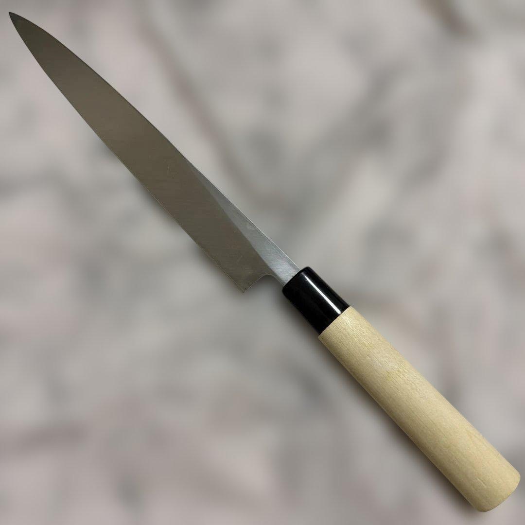 Yanagiba Sashimi Knife Stainless Steel Blade Wooden Handle 23 cm