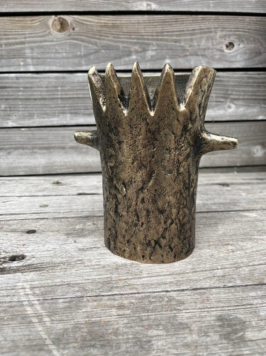 Vintage Brass Flower Vase by Hasegawa Yoshihisa Modern Art Object