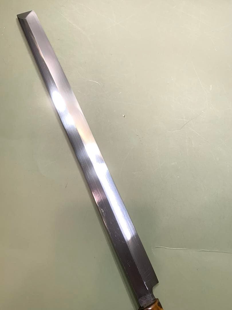 Kuniyuki Takohiki Sashimi Knife Tanren Shirogami Buffalo Horn Handle, 30 cm Blade
