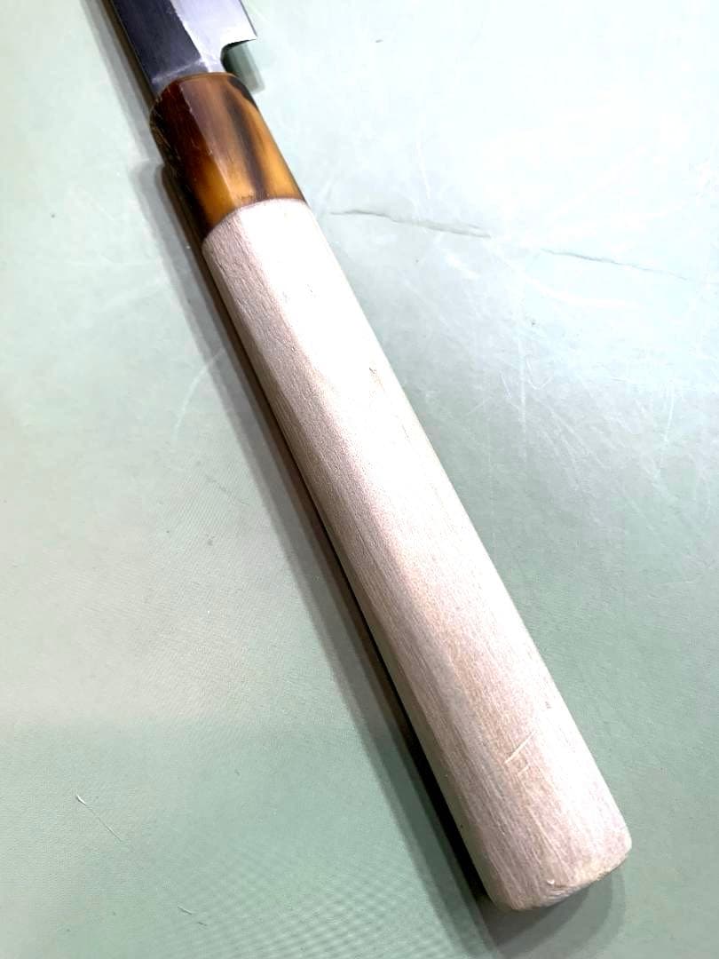 Kuniyuki Takohiki Sashimi Knife Tanren Shirogami Buffalo Horn Handle, 30 cm Blade