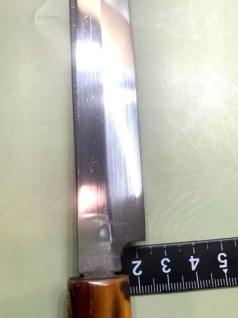 Kuniyuki Takohiki Sashimi Knife Tanren Shirogami Buffalo Horn Handle, 30 cm Blade