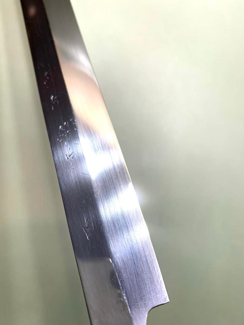 Kuniyuki Takohiki Sashimi Knife Tanren Shirogami Buffalo Horn Handle, 30 cm Blade